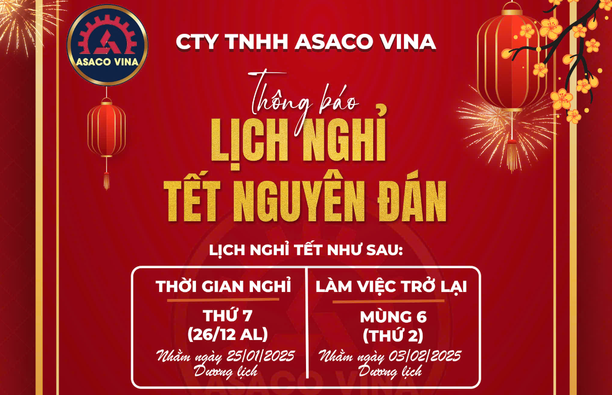 THÔNG BÁO LỊCH NGHỈ TẾT NGUYÊN ĐÁN 2025