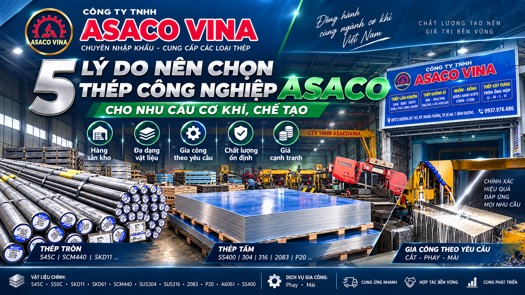 5 lý do nên chọn thép công nghiệp Asaco cho nhu cầu cơ khí, chế tạo