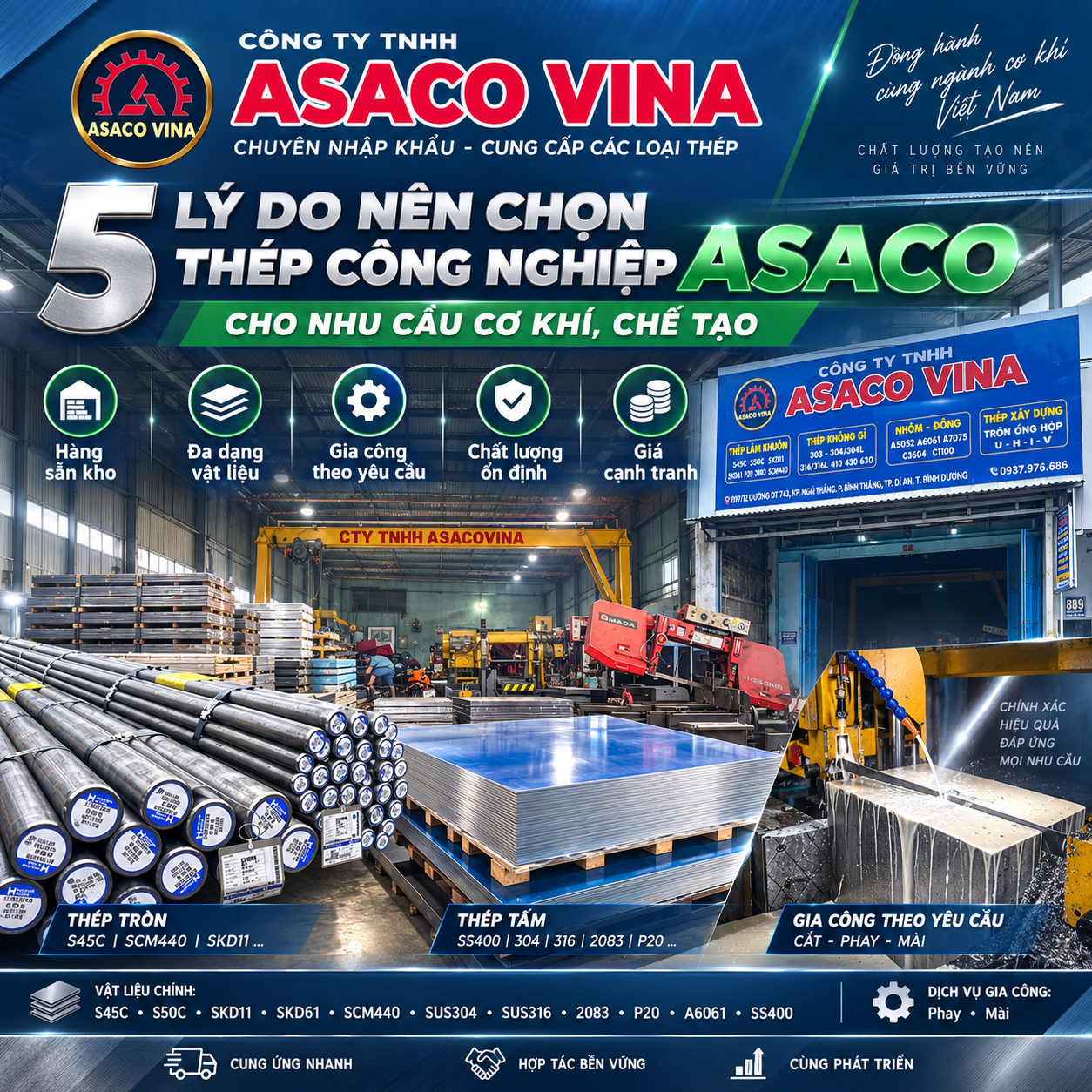 5 lý do nên chọn thép công nghiệp Asaco cho nhu cầu cơ khí, chế tạo